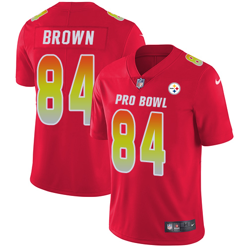 Nike Steelers #84 Antonio Brown Red Men's Stitched NFL Limited AFC 2018 Pro Bowl Jersey